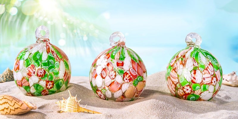 EUSTUMA Hand Blown Glass Witch Ball,Glass Ornament Hanging Garden Gazing Ball Indoor Outdoor Home Décor. (3) - Image 5